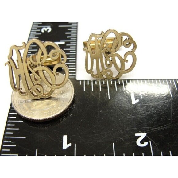 HCC ? Initials Vintage Cufflinks 1/20 12K Gold Filled Large Nice - Picture 11 of 12